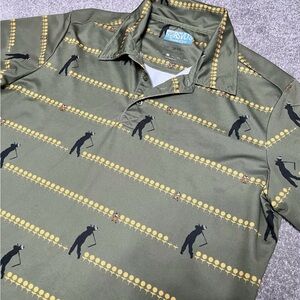 RSVLTS Caddyshack Breakfast Balls Short Sleeve Golf Polo Shirt Green Mens Medium